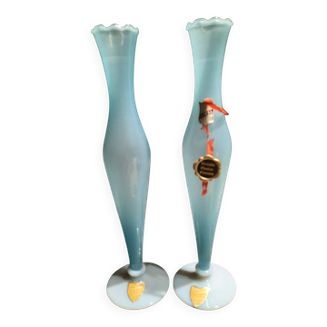 Pairs of antique opaline vases