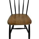 Vintage set of four -bar chair made of black lacquered wood - 1960s