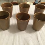 glazed Digoin stoneware cups in very good condition. signed.