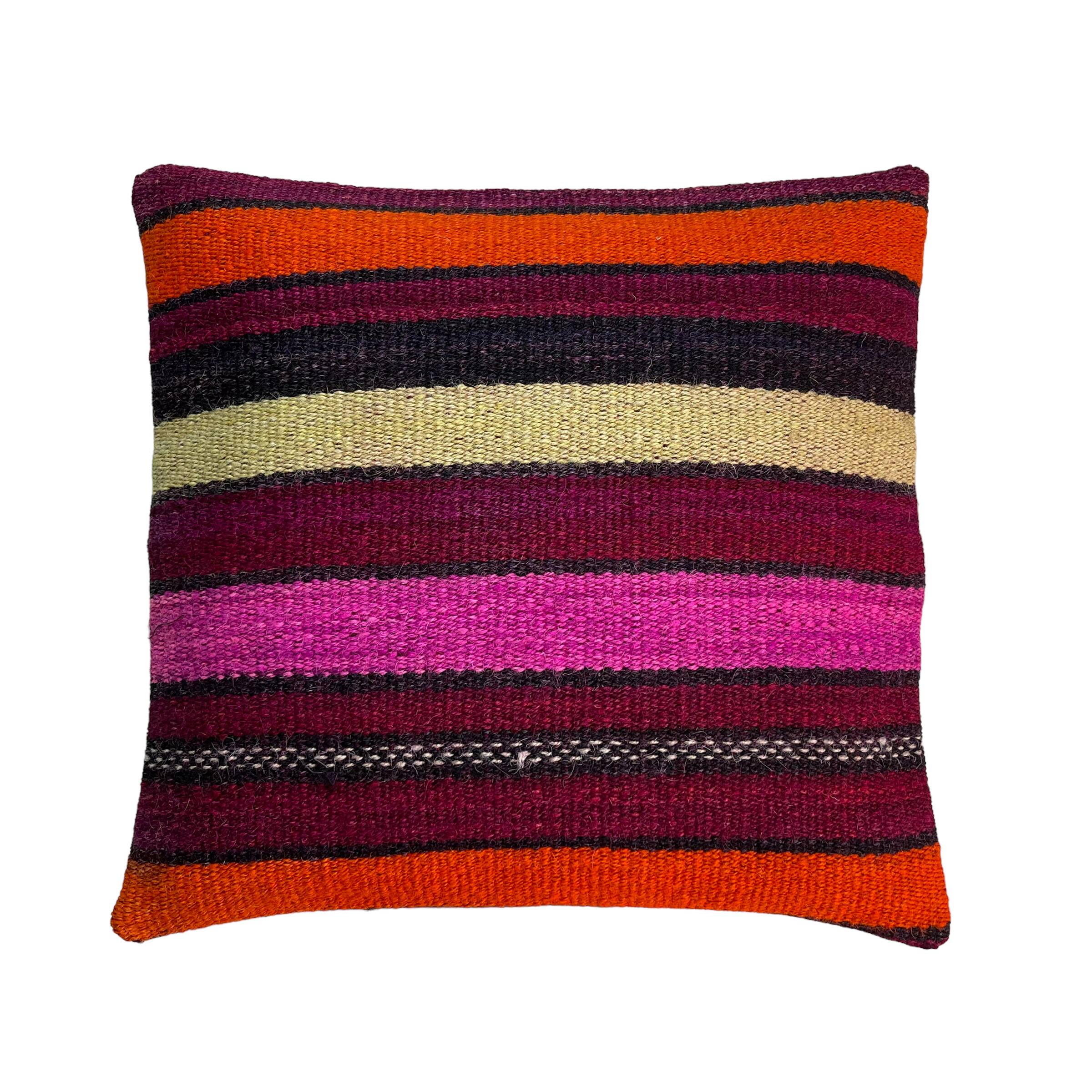 Vintage turkish kilim cushion cover , 40 x 40 cm