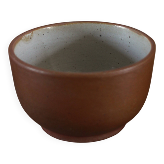 Vintage stoneware bowl with glazed interior