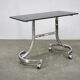 1970s Italian Space Age Chrome and Smoked Glass Rolling Side Table