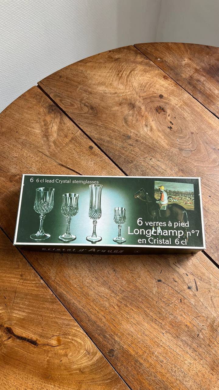 Cristal d’Arques Longchamp – Set de 6 verres à pied n 7 – Vintage 24% PbO