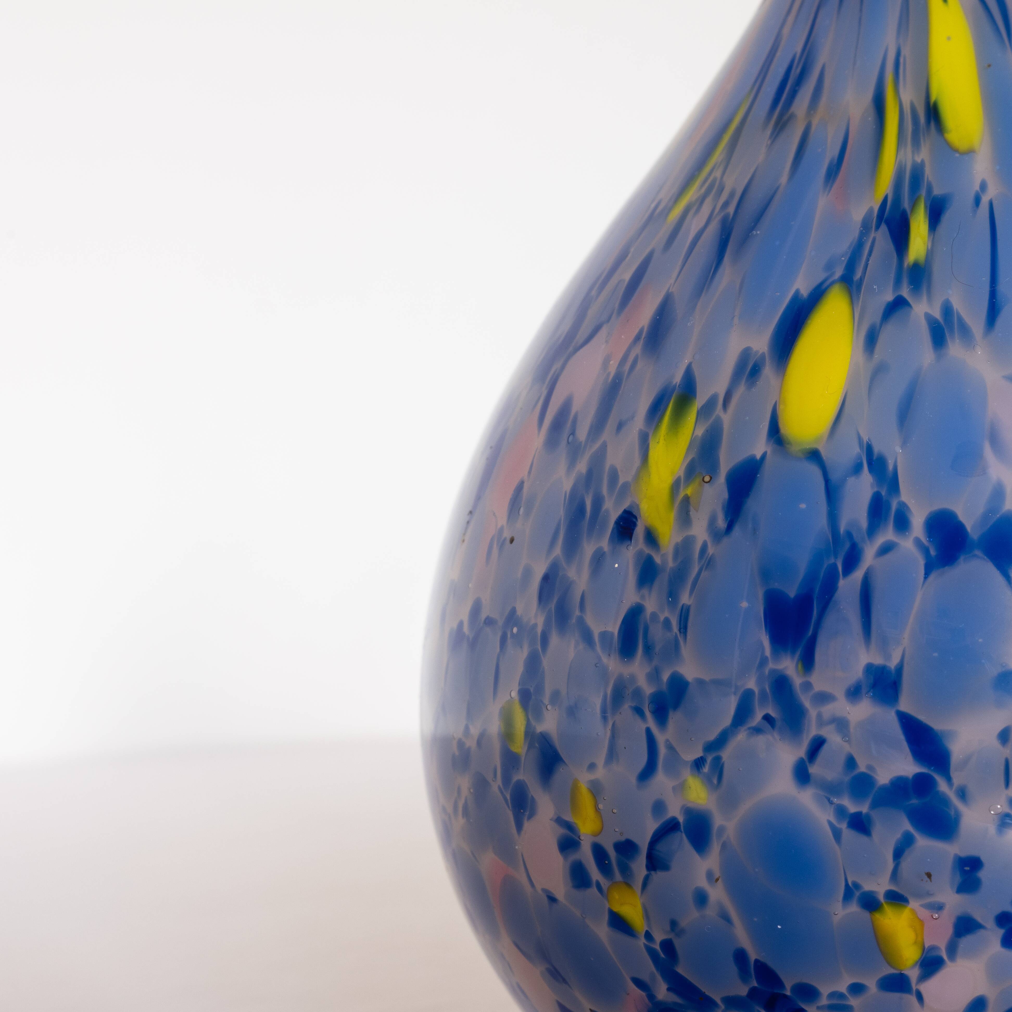 Blue and yellow murano vase