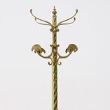 Italian Free Standing Solid Brass Coat Rack 1950s