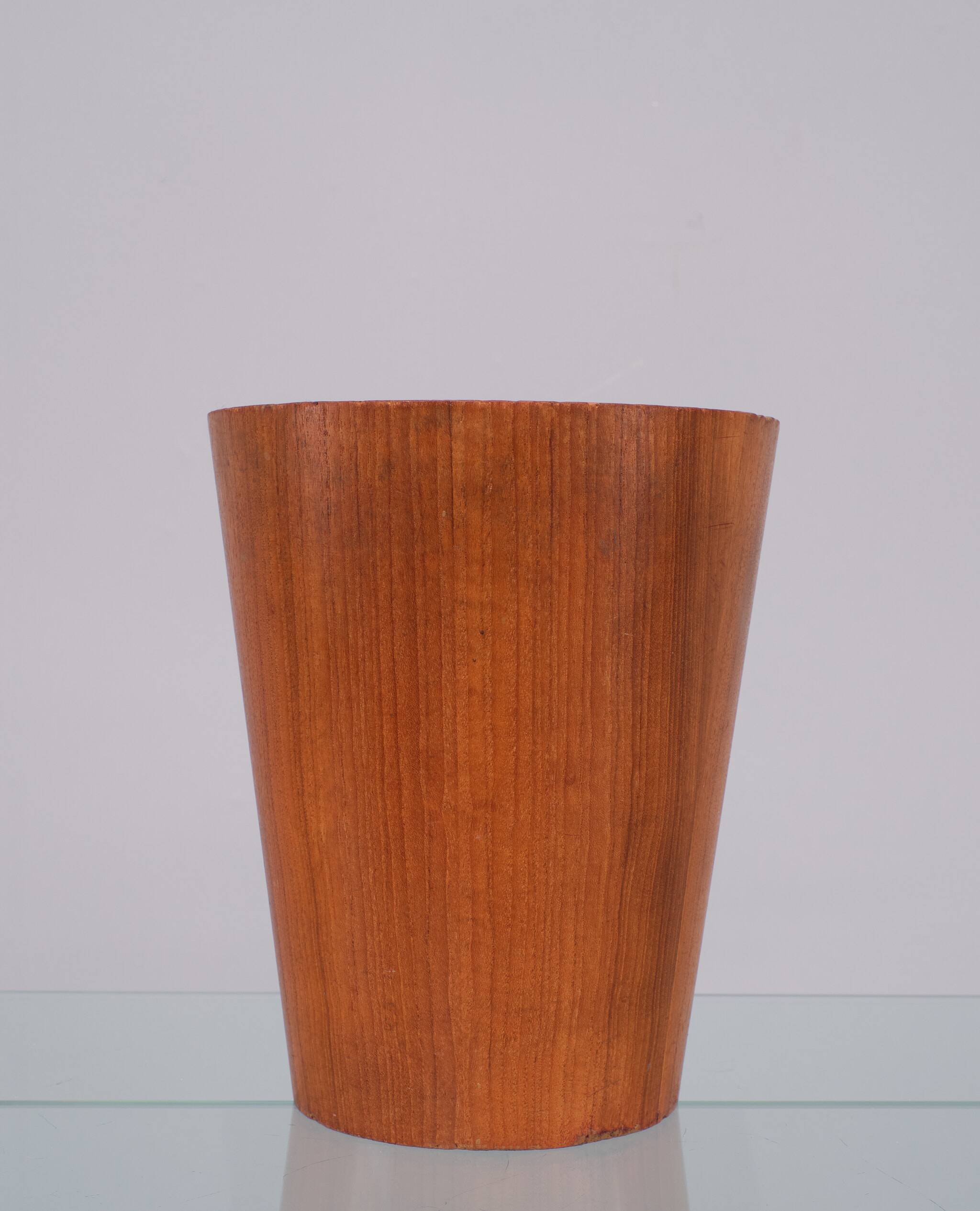 Teak round Paper Basket 1960s Sweden