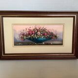 Small frame of flowers oil on hardboard