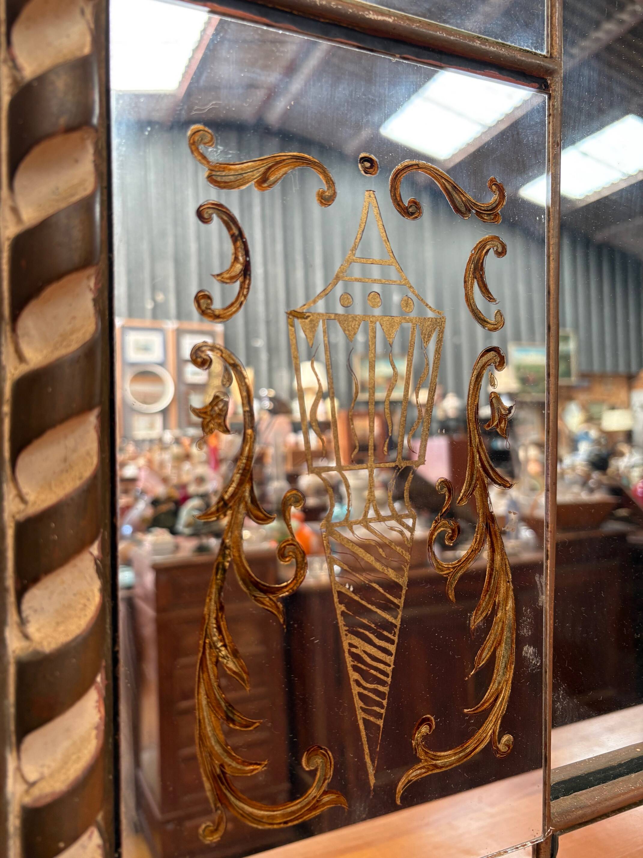 Large antique engraved and gilded wall mirror – Venetian style