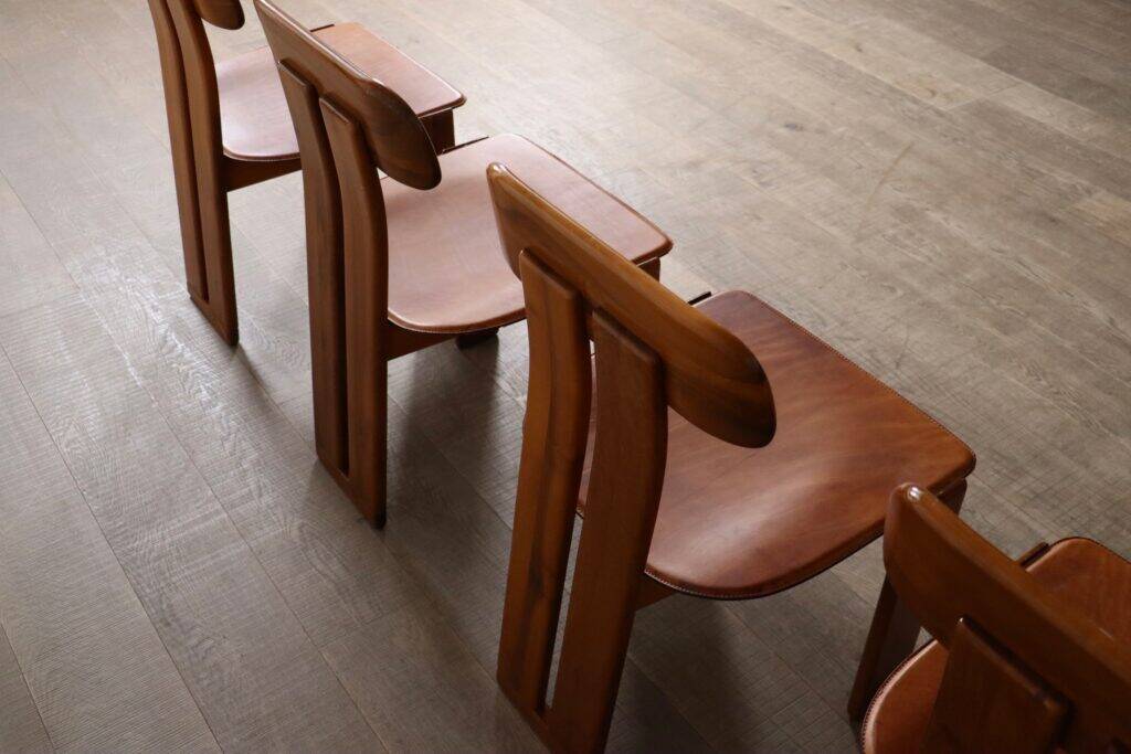 Mario Marenco Sapporo dining chairs Mobil Girgi Italy 1970s