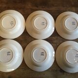 6 plates "roses" Badonviller