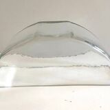 Vase Container Tealight Holder Thick Glass Hammered Half Moon Design