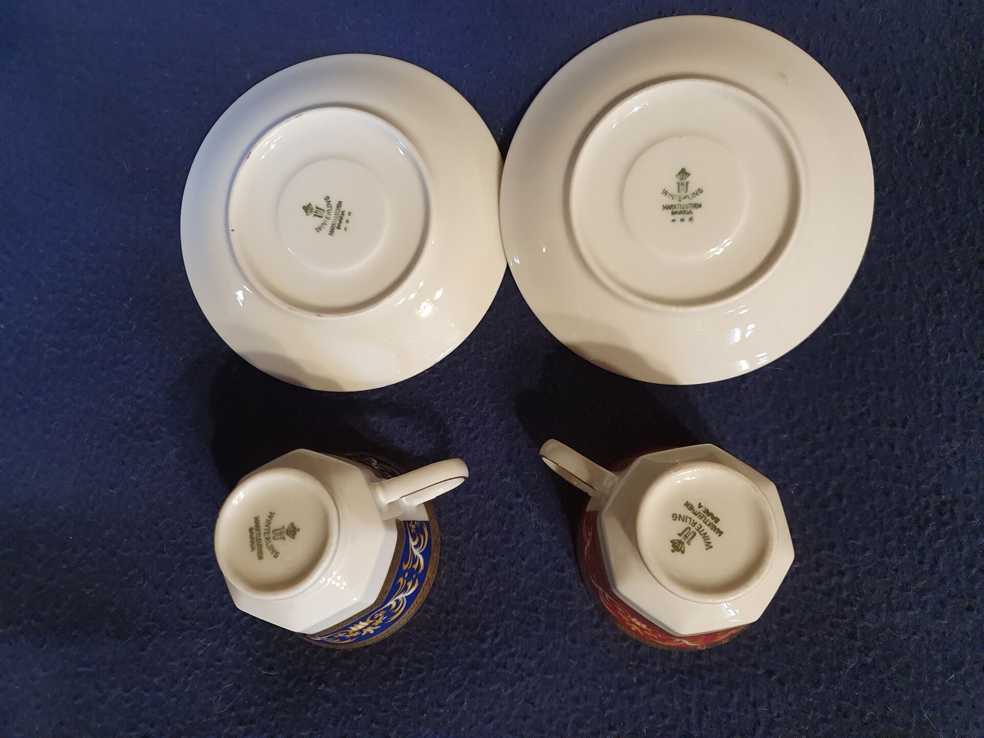 Two pretty cups and saucers porcelain Markleuthen Bavaria.