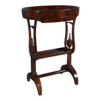 Mahogany burl catch-all table, Empire period – early 19th century