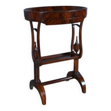 Mahogany burl catch-all table, Empire period – early 19th century