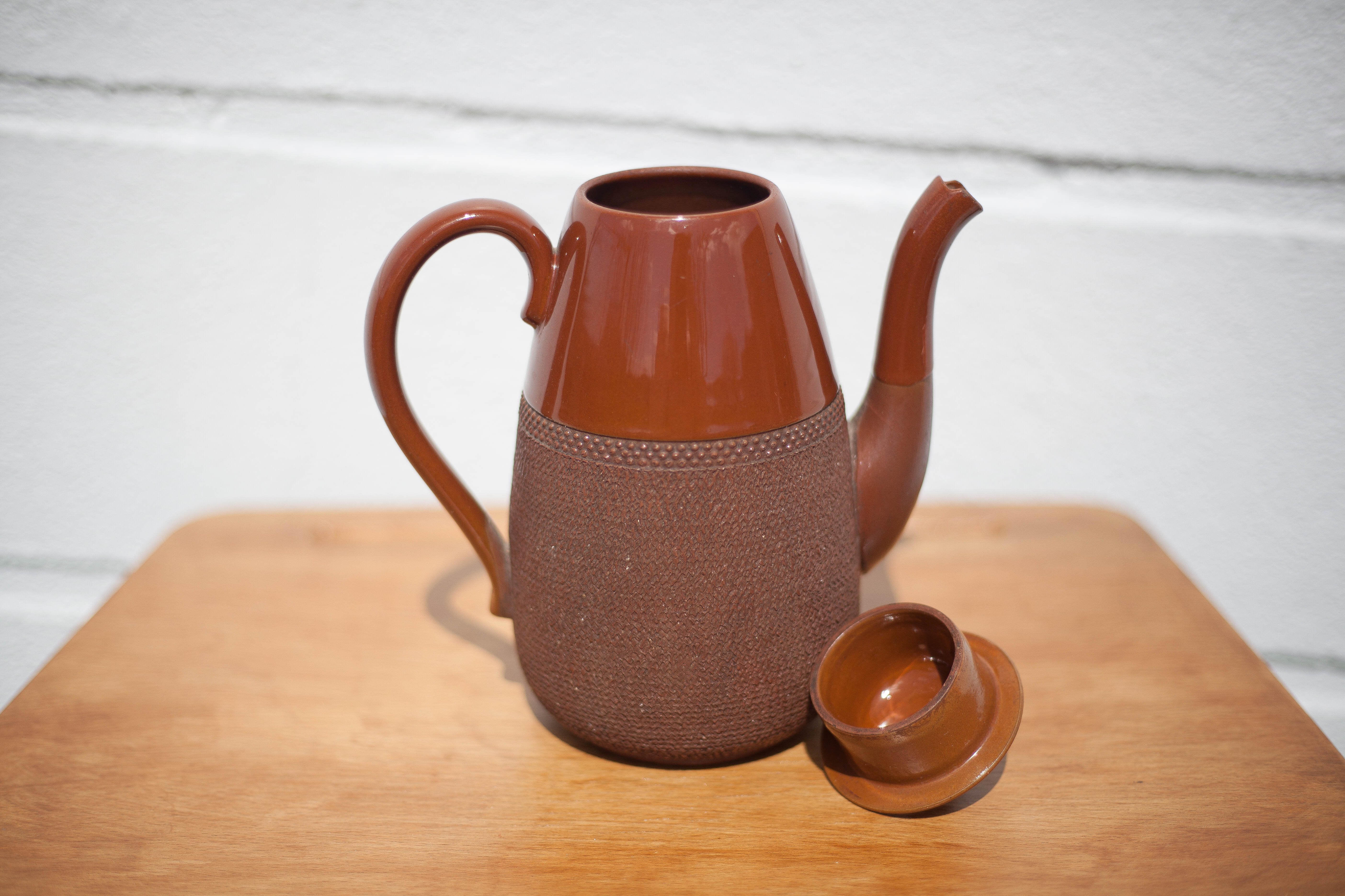 Glazed clay coffee or tea maker