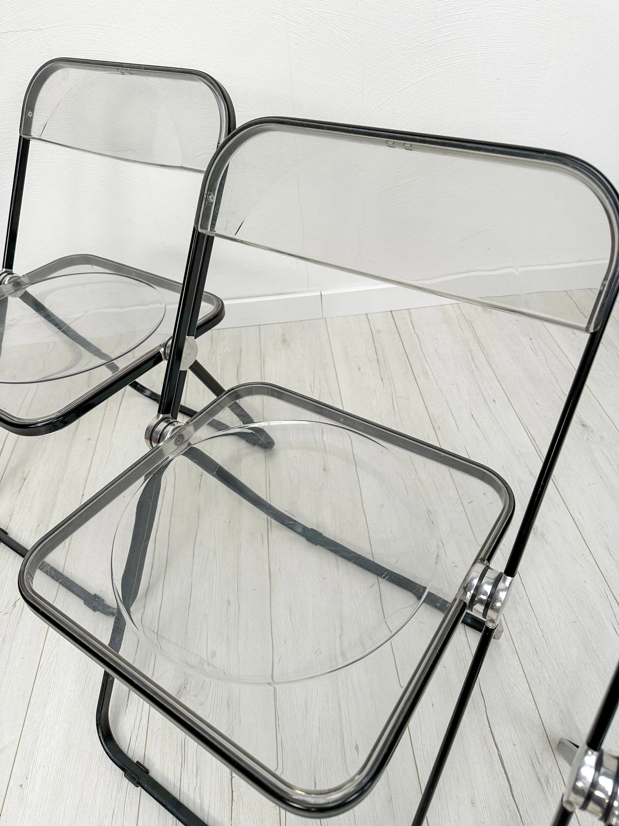 Ensemble de 3 chaises pliantes vintage Plia des années 1960 par Giancarlo Piretti pour Anonima