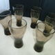 Set de 6 verres de table forme scandinave brun fumé