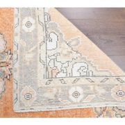 Vintage Turkish Oushak Handmade Wool Cotton Orange Runner Rug 101x339