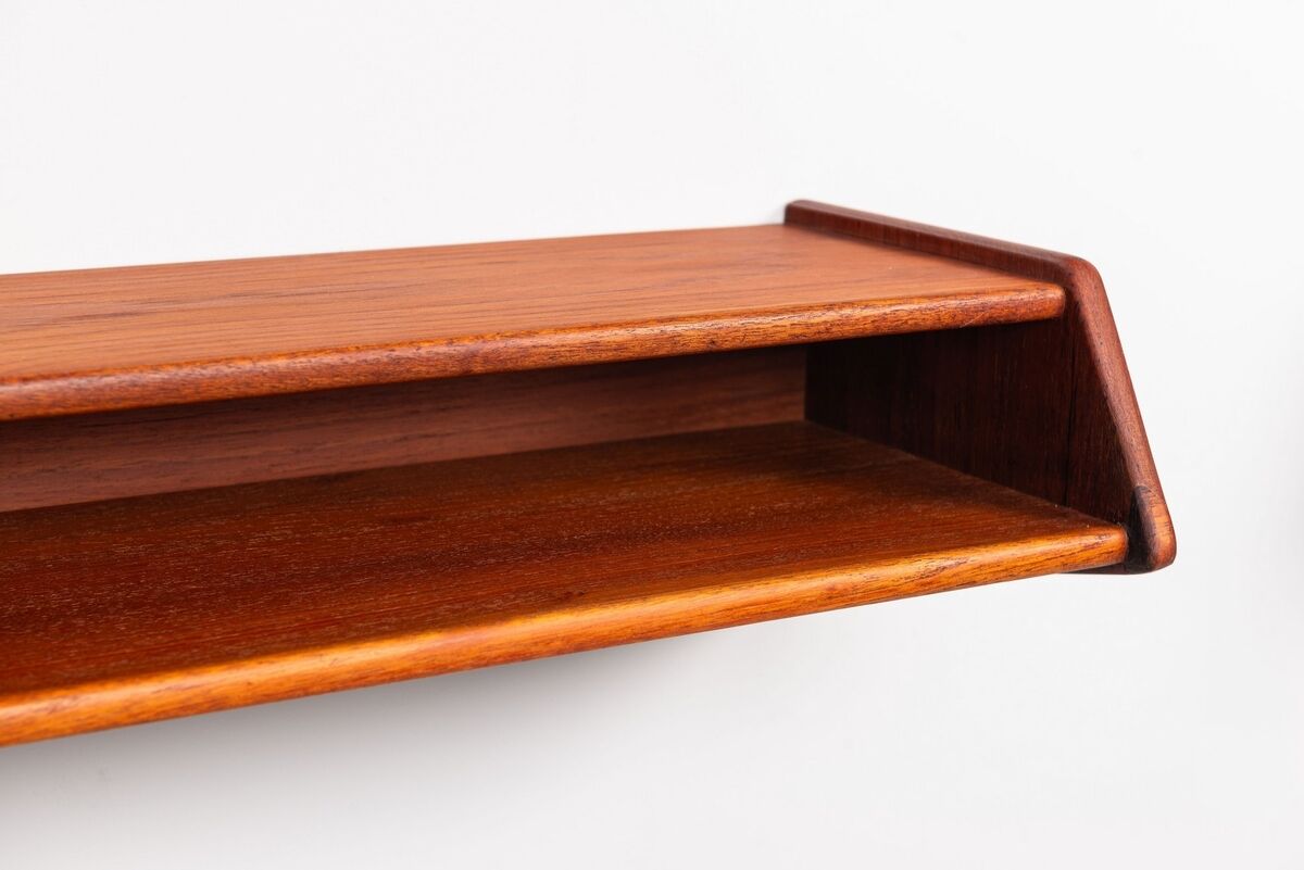 Aksel Kjersgaard floating nightstands No 24 in teak Odder Denmark 1960