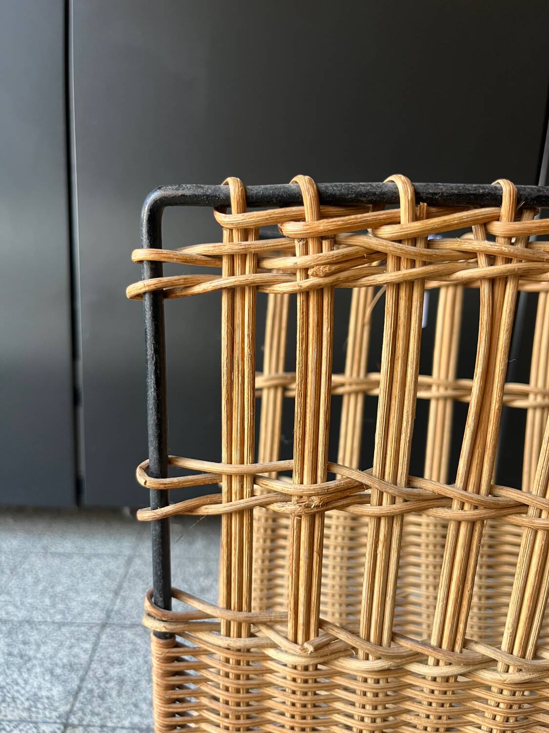 Rattan magazine rack