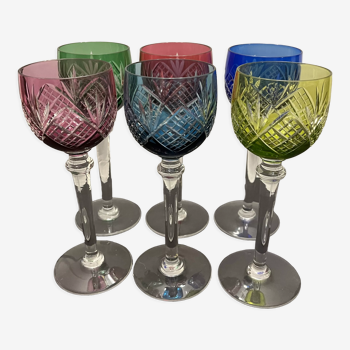 Set of 6 wine glasses from the Rhine Saint Louis in color