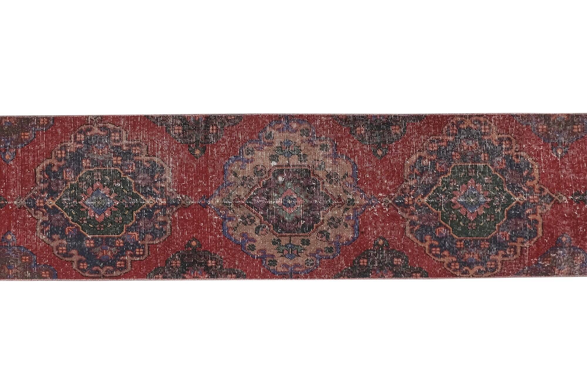 Vintage Turkish hallway rug 63x370 cm