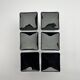 Set of 11 Black glass Square Footed Cocktail Glasses 1970