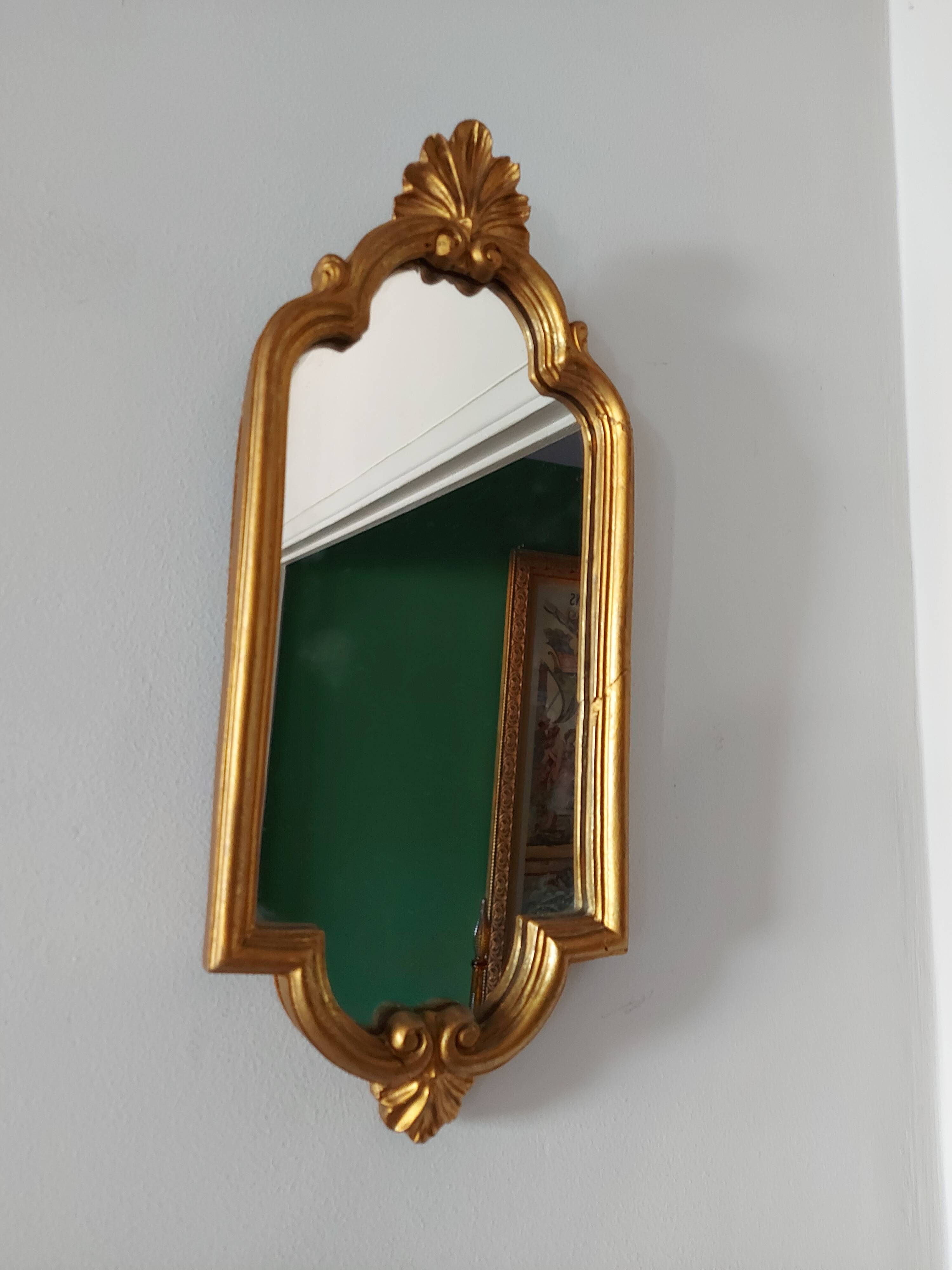 Miroir baroque doré 16x39cm