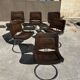 Set of 6 vintage Gastone Rinaldi style chrome steel chairs