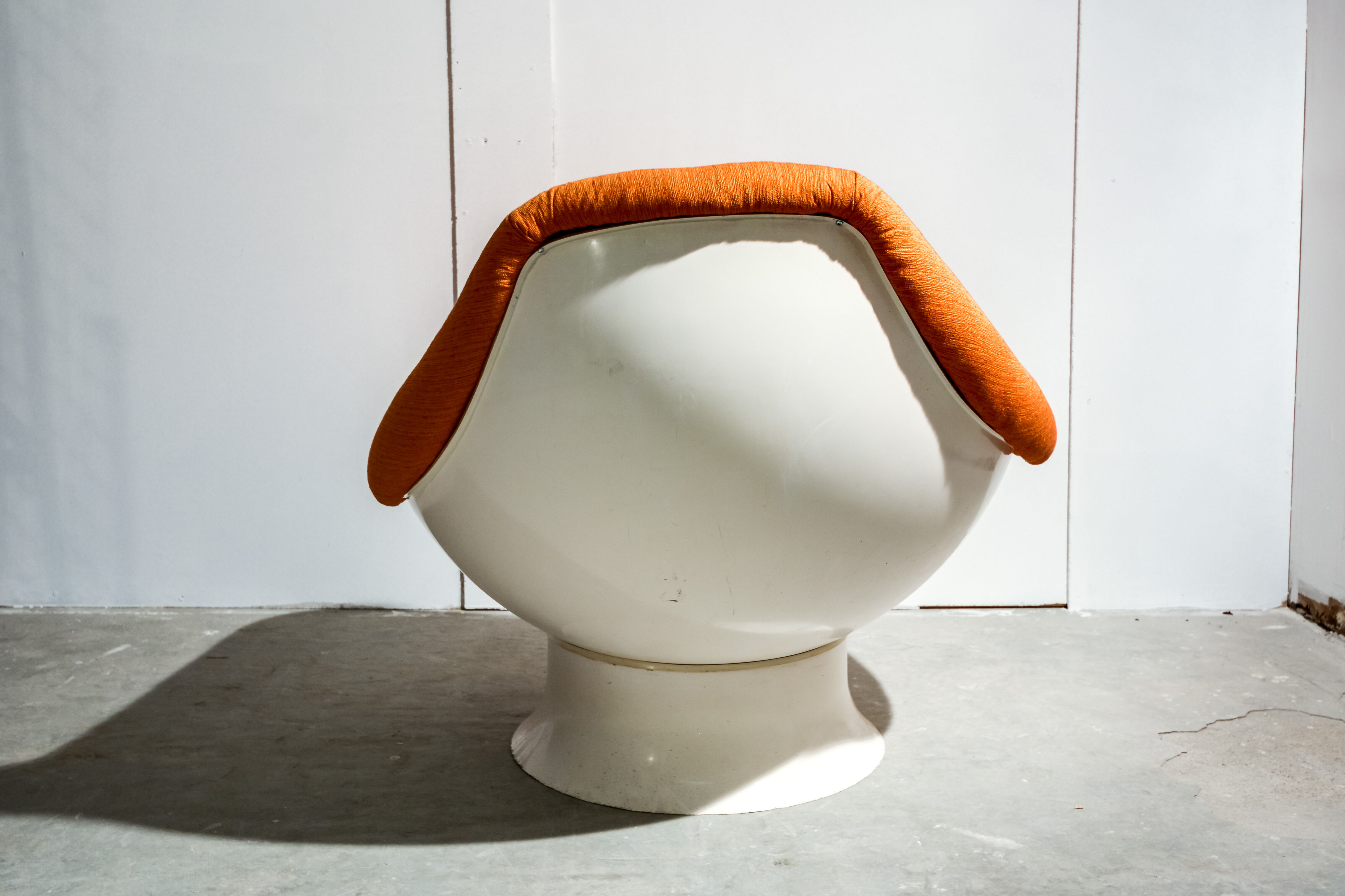 White and orange shell Chair