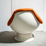 White and orange shell Chair