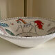 Large ceramic cup Fratelli Fanciullacci 60s decoration horses