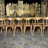 Suite of 12 bistro chairs model "Banana" Luterma