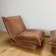 Vintage armchair and ottoman, brown velvet, Switzerland 1960