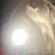 Art Nouveau bronze petal lamp with molded glass, 28 x 34 cm. Electricity OK