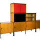 Oak and metal bookcase  design ARP (Motte Guariche Mortier), edition Minvielle 1960