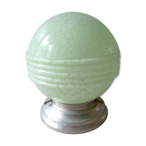 Ceiling light with green marbled opaline globe