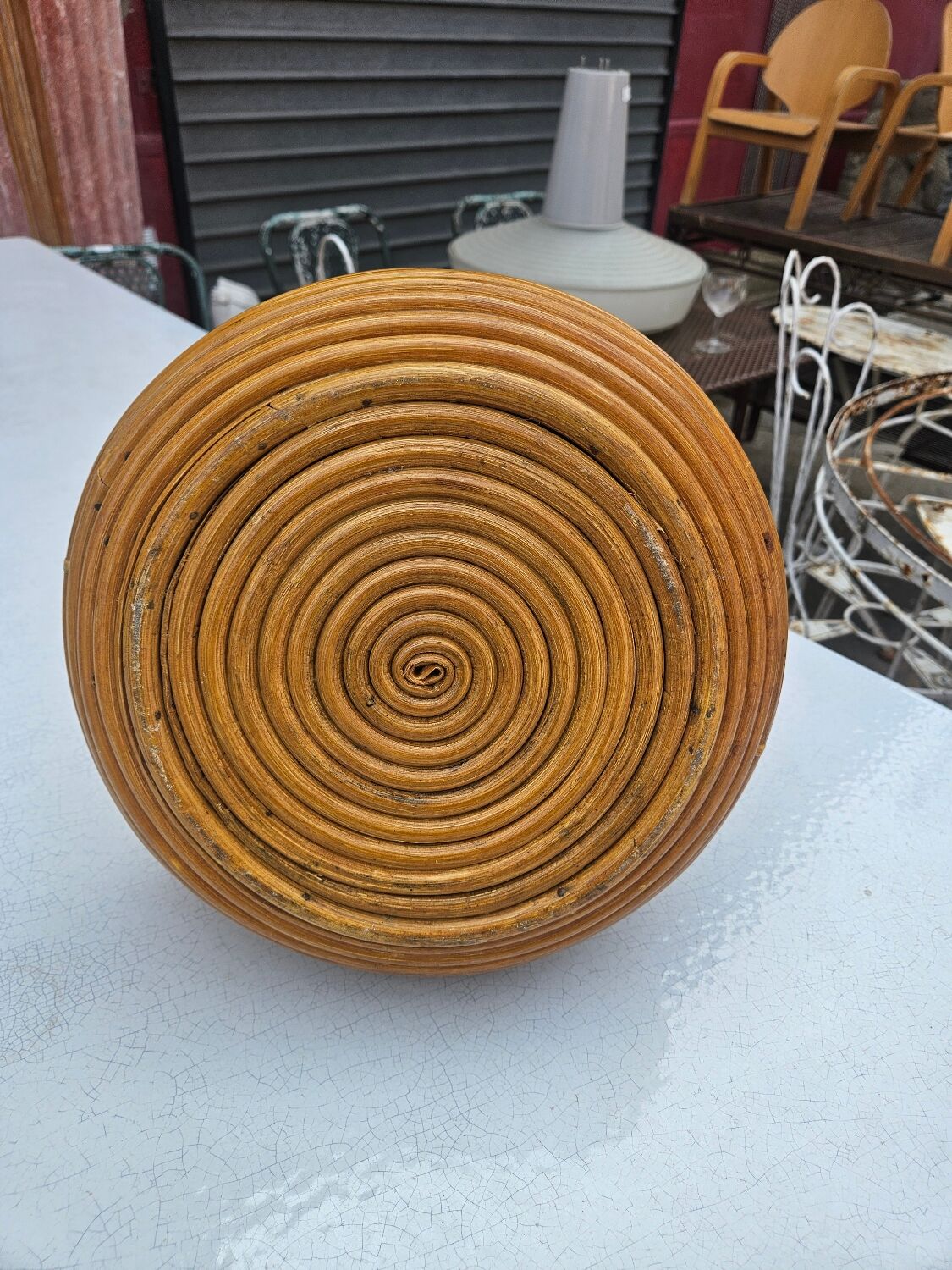 Rattan vase from the 60s