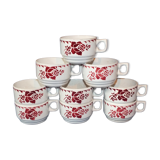 9 cups vintage Café Mars - stencil décor