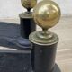 Chenets neoclassical cast iron and brass