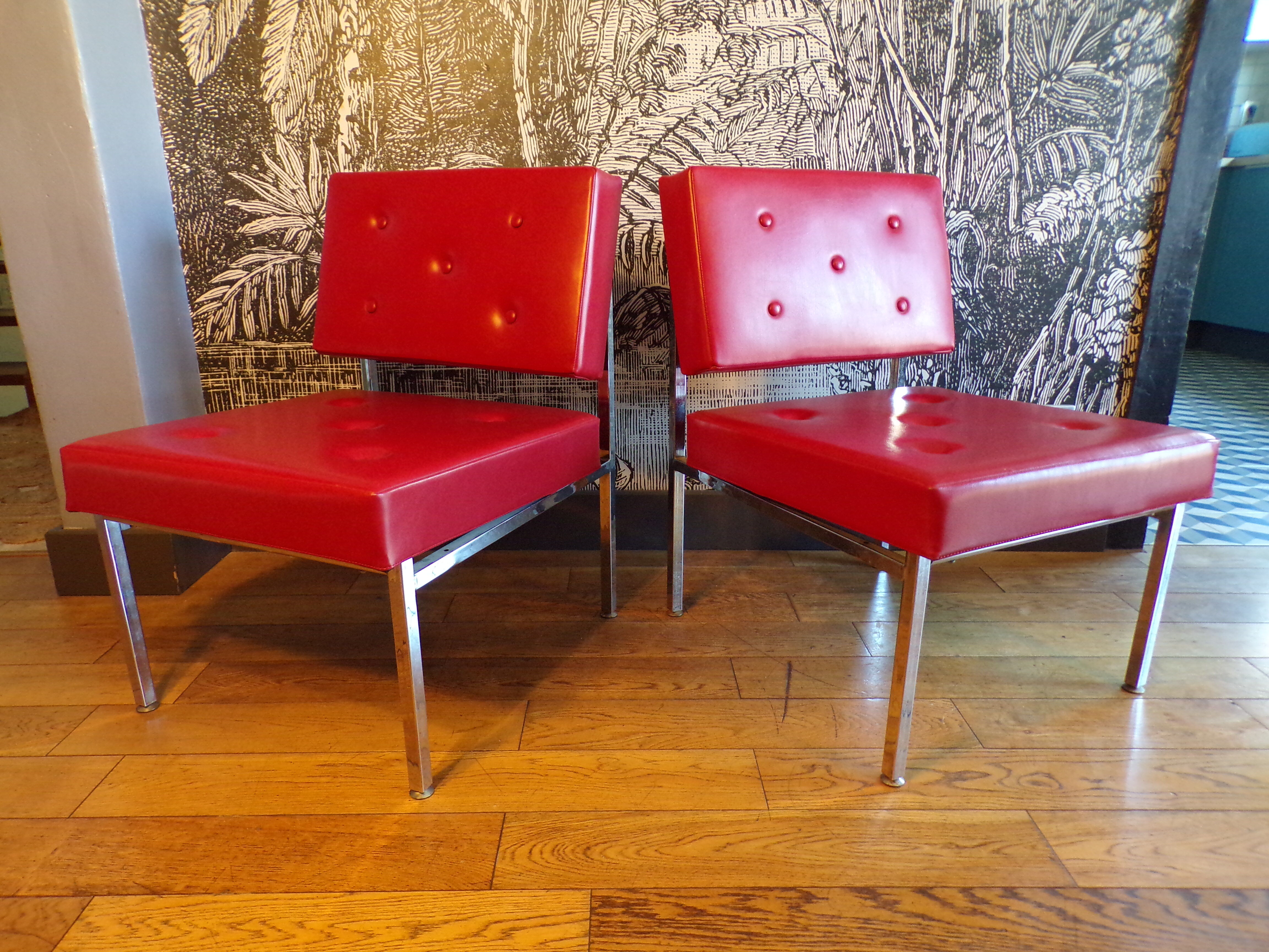 Pair of vintage heaters in skaï