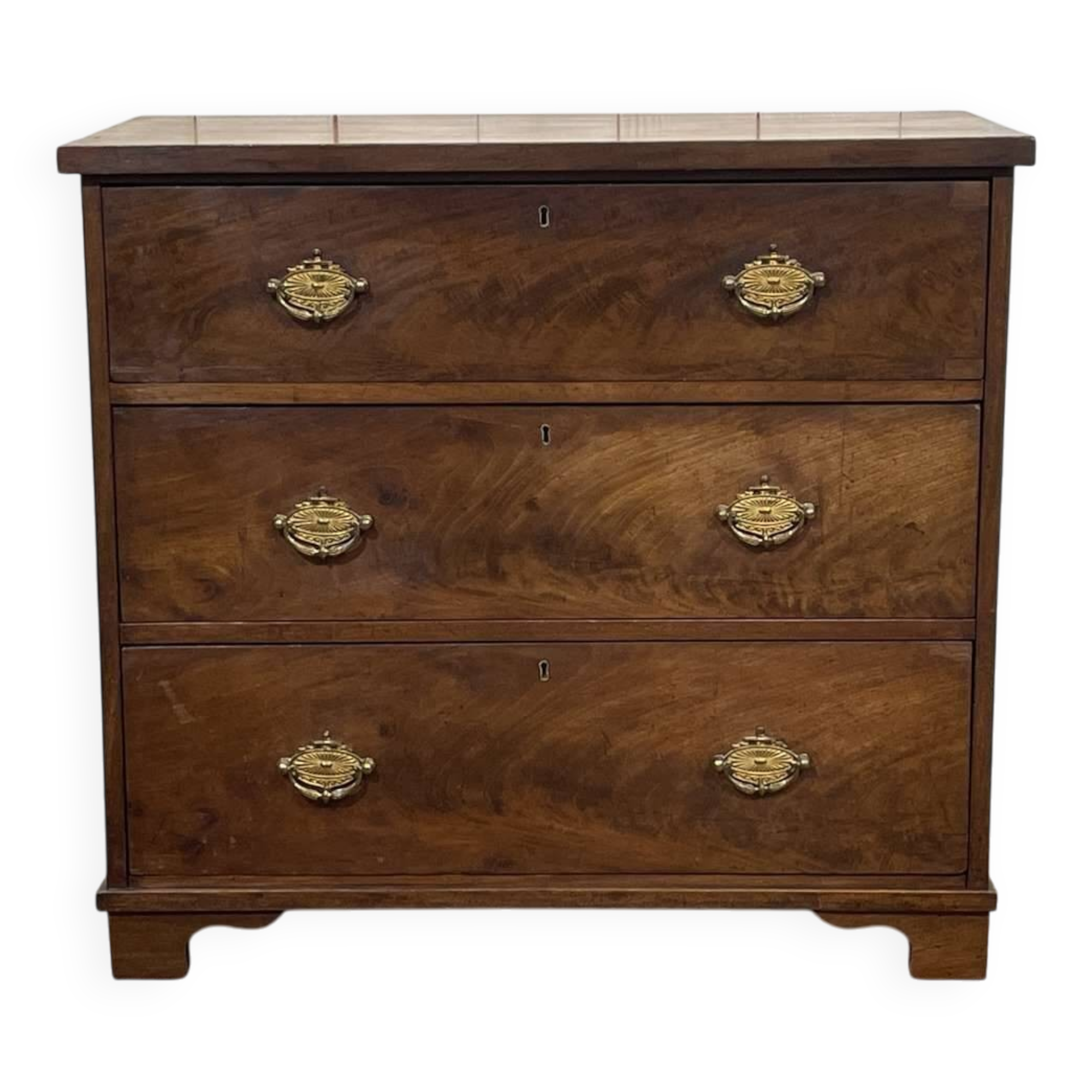 English commode with 3 drawers from the 19th century in mahogany.