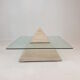 Italian Travertine Pyramid Coffee Table, 1980s