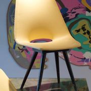 Pair of yellow “Tonneau” chairs Pierre Guariche edition Thonet 1950