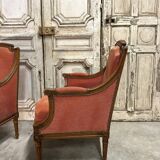 Pair of Louis XVI style armchairs, 20th century.