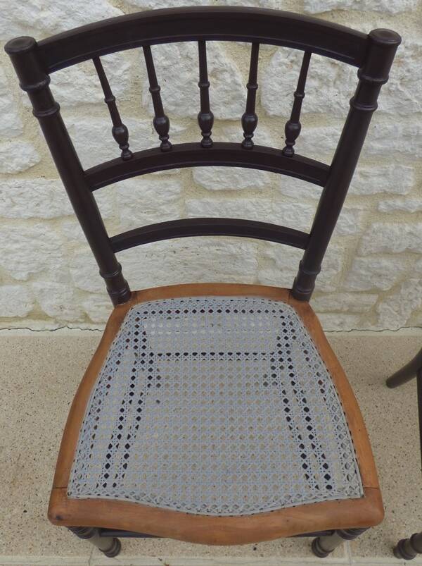 2 quality wooden caned chairs