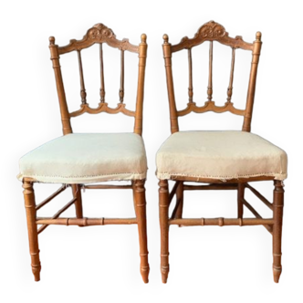 Pair of flying chairs, wooden, 1900