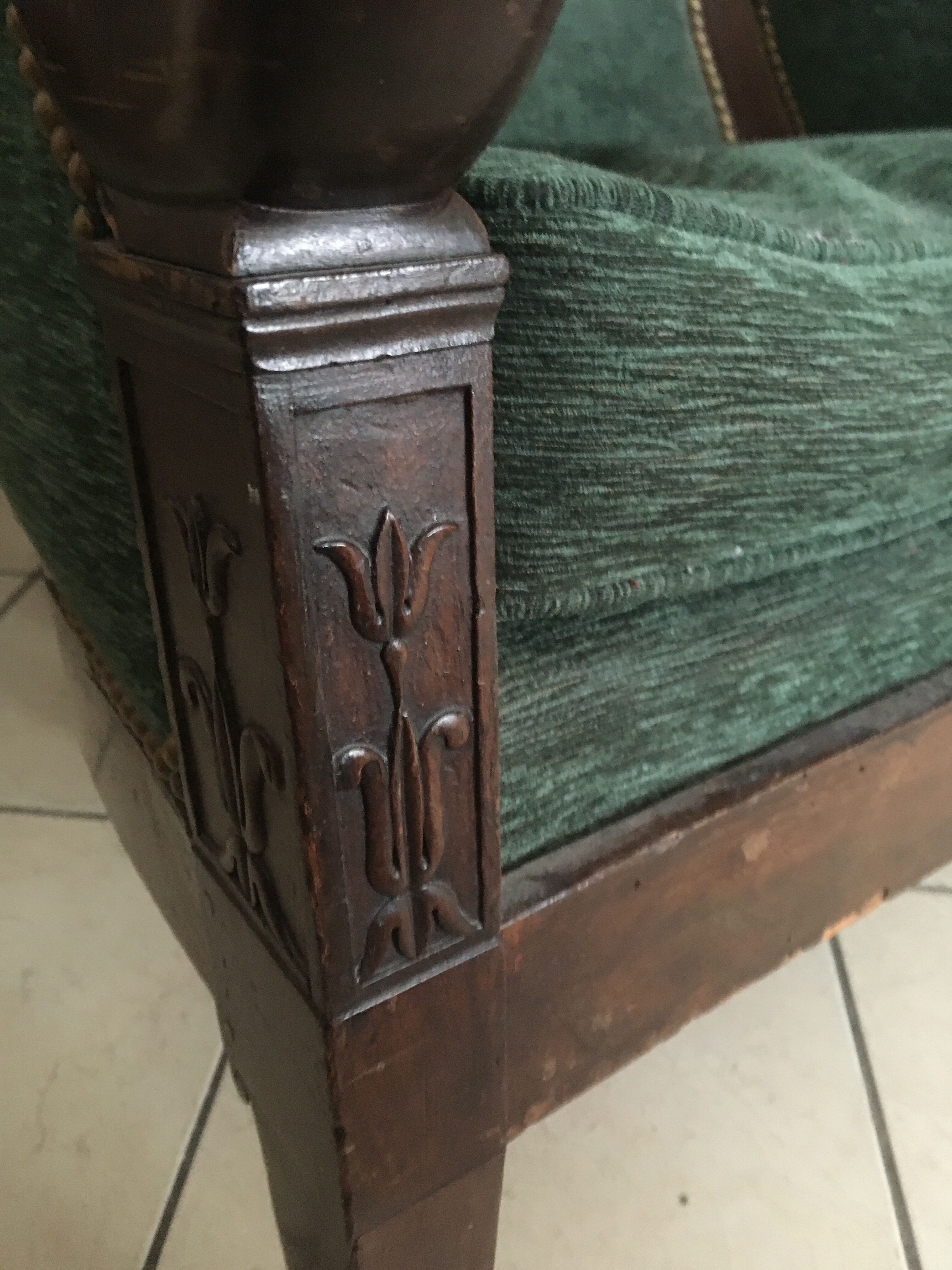 Old bergère armchair