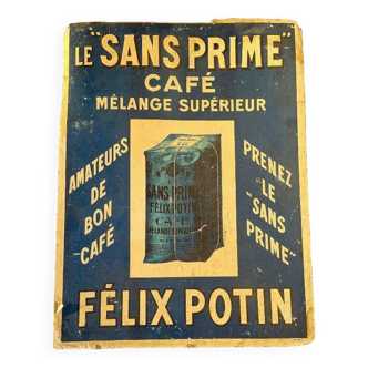 plaque publicitaire en carton le sans prime cafe melange superieur felix potin