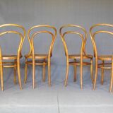 Set of 4 Kohn bistro chairs no. 30 from 1910, wooden seat